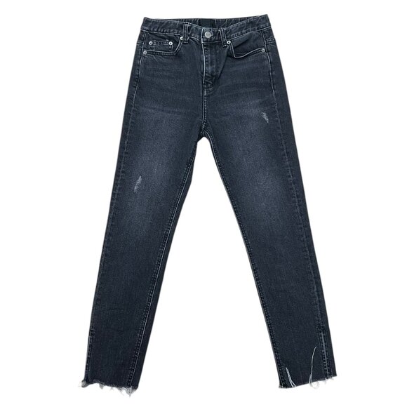 Women’s Second Earth jeans denim black frayed at the hems 2010s - Picture 1 of 8